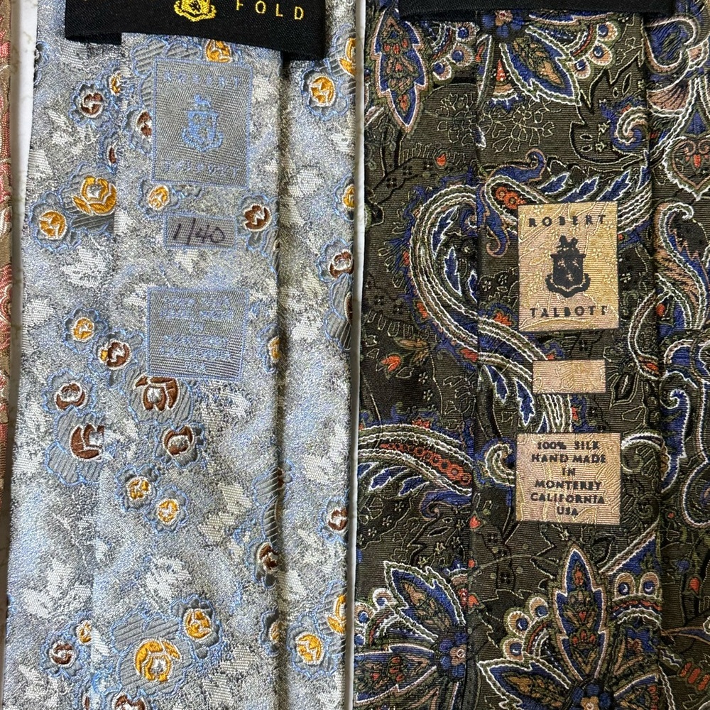 Robert Talbott Seven Fold Ties (2) and Best of Class (1) - Pink, Blue, Black - Picture 8 of 11